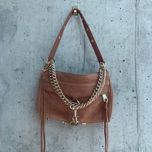 MOVING SALE: Rebecca Minkoff Mini MAC Tan Suede Nubuck Crossbody Gold hardware